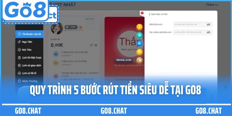 Quy trình 5 bước rút tiền siêu dễ tại GO8
